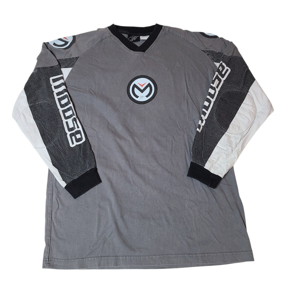 Moose Shirt Mens Small Gray Motocross Jersey Long Sleeve Racing Top Colorblock